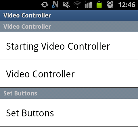 Main Settings of the Blue Seal Video Controller. screen_video_controller_settings