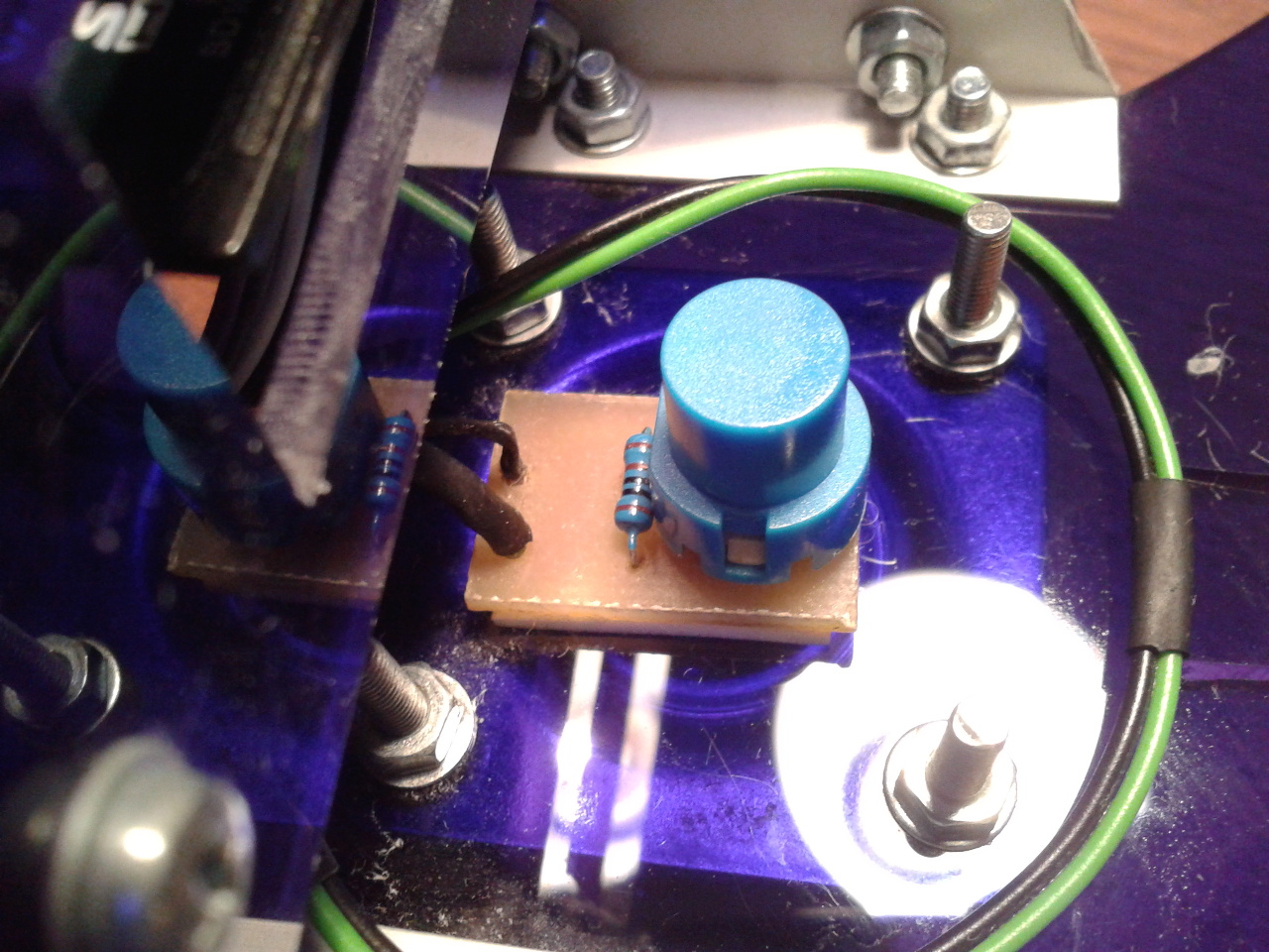 The shutdown button on the Blue Seal Robot. The Button